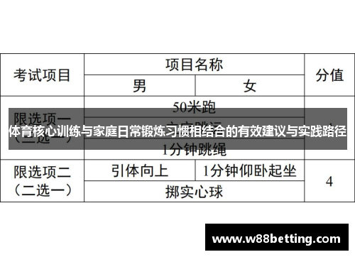 体育核心训练与家庭日常锻炼习惯相结合的有效建议与实践路径